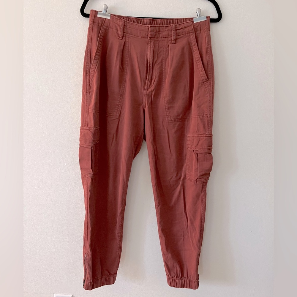 Gap cargo jogger pants, brick red colored, size: 8